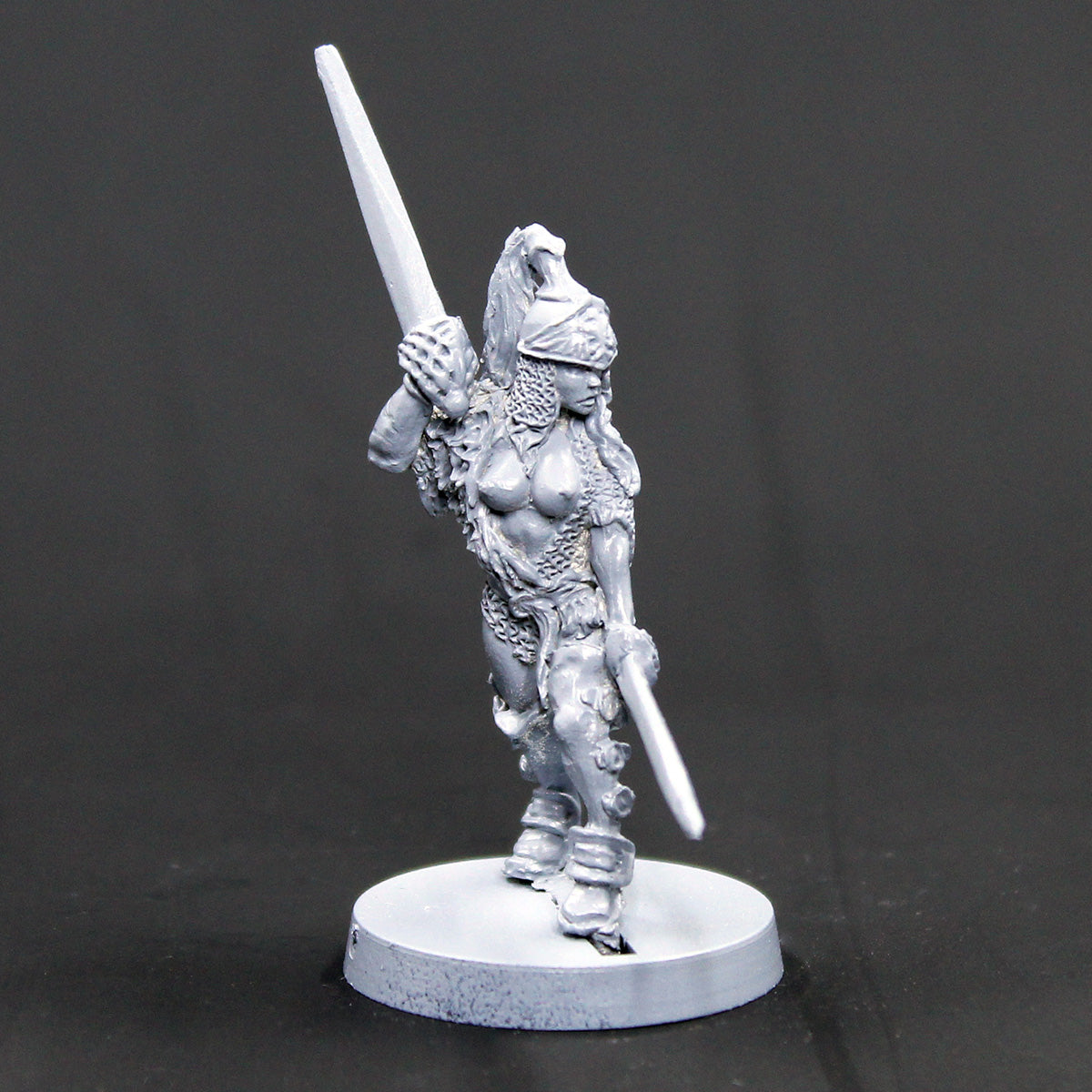 Kat Female Barbarian with two swords at ready
