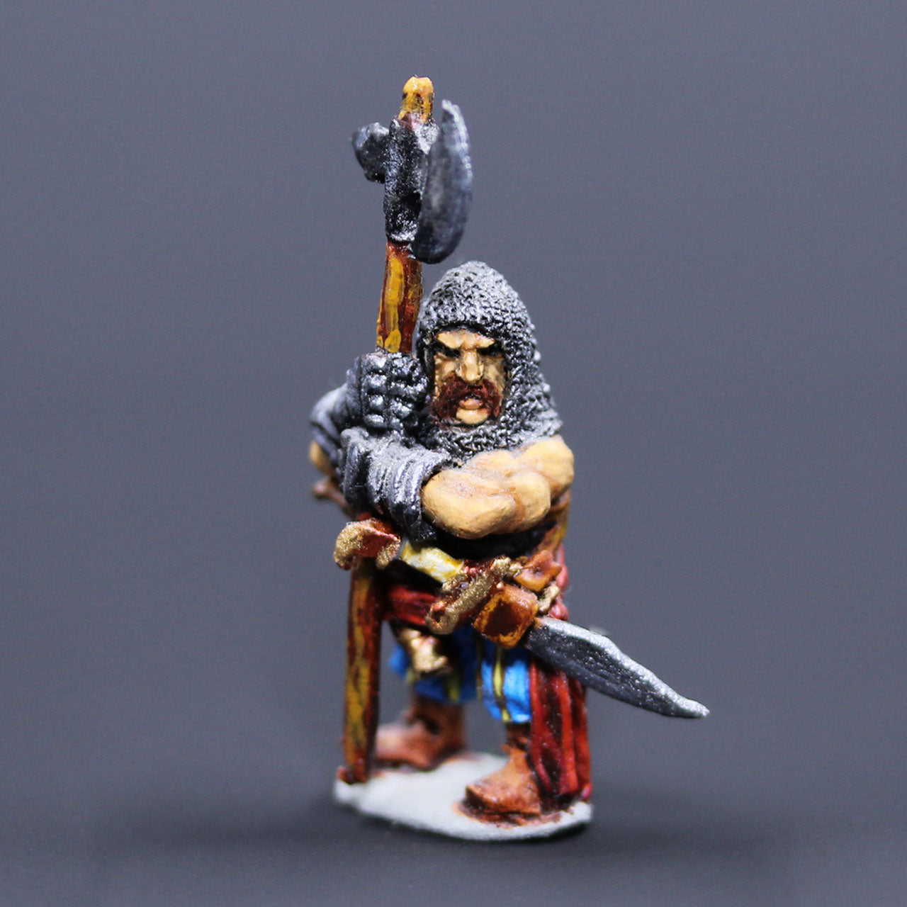 Dwarven male guard standing guard with great axe