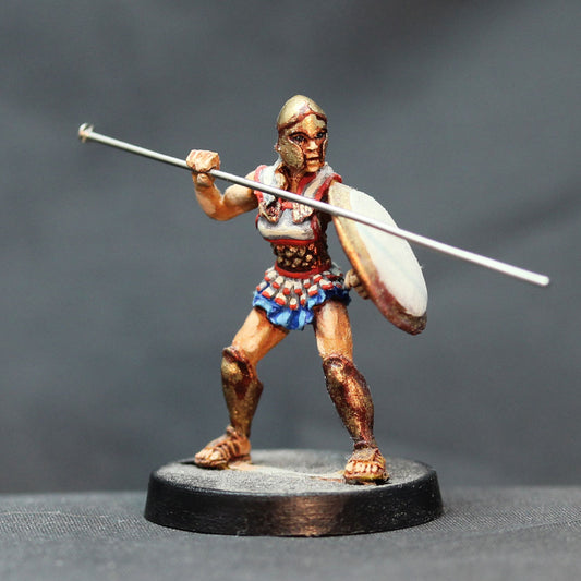 Amazon defending with spear and shield 1
