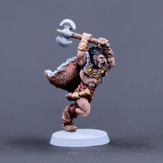 Northern barbarian attacking with great axe