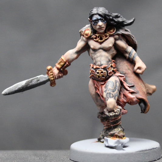 Northern barbarian walking with sword