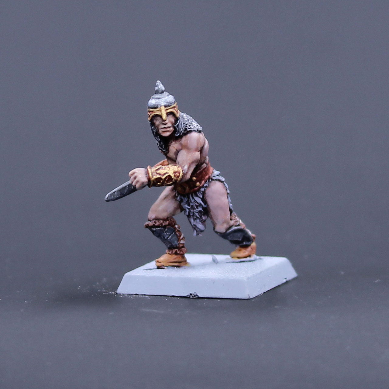 Barbarian armored advancing with sword