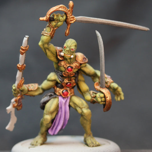 Wasteland Mutant attacking with two swords and rifle