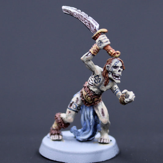Undead barbarian attacking with sword overhead