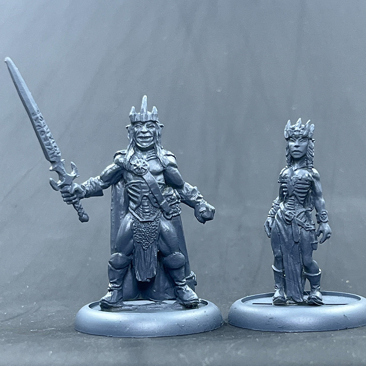 Evil Elf Dragon Lord with rune sword and his sister